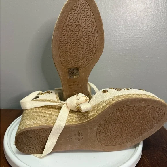 NWOB Stuart Weitzman Marguerita Stars Wedge Espadrilles 10.5 - Picture 6 of 7